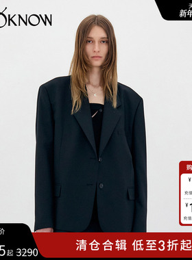 LOW CLASSIC设计师品牌LOOKNOW24春夏新款黑色宽松西装上衣女