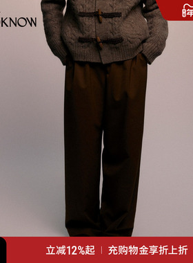 nume X LOOKNOW2025年秋季新款针织腰带羊毛裤直筒休闲裤女