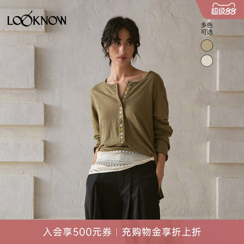 ii sense X LOOKNOW设计师品牌26春夏新品淡茶轻松纽扣上衣