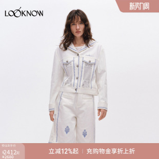 新品 ICE LOOKNOW2026春季 海军领绣花夹克外套 DUST