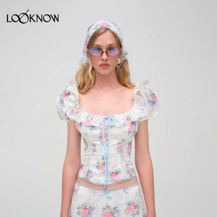 love lemons设计师品牌LOOKNOW25年夏季 for and 上衣 新款 花束短袖