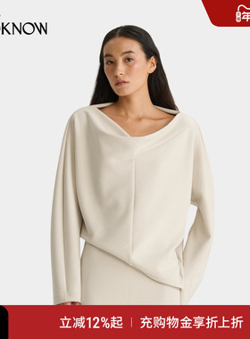 deepmoss X LOOKNOW2025年秋季新款翻襟斜摆空气层上衣女