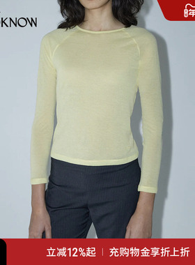 paloma wool X LOOKNOW设计师品牌2025秋冬新款黄色圆领T恤女