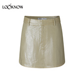 黄色涂层亚麻短裙裤 LOOKNOW2026春夏新品 LAND