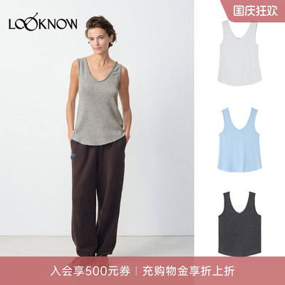 american vintage LOOKNOW26新品多色低领背心