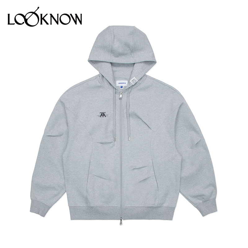 ADERERROR灰色logo拉链外套