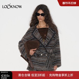 IF BY LAND X LOOKNOW设计师品牌2025秋季新款粗花呢外套女
