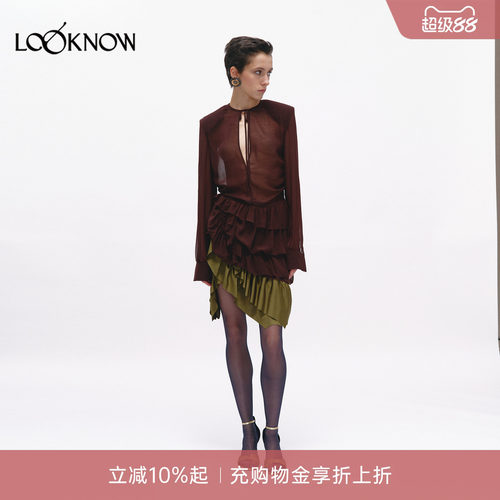 jacques wei x LOOKNOW设计师品牌2026年春夏新品真丝长袖连衣裙