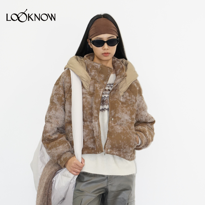 madeinormal X LOOKNOW25秋冬新品棕色晕染毛织绗缝羽绒服