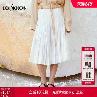 low classic LOOKNOW26春季新品多色百褶半身裙