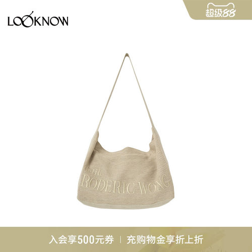 roderic wong x LOOKNOW2026春季新款刺绣感包单肩包