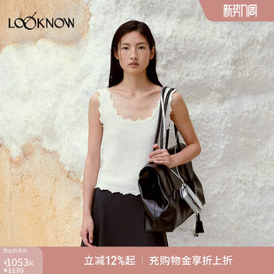 新品 LOOKNOW26春季 白色蕾丝背心 classic low