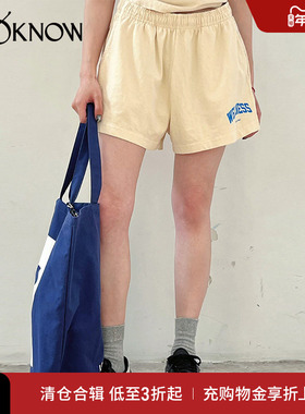SPORTY&RICH设计师品牌LOOKNOW24春夏米白色Wellness印花短裤女