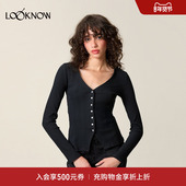 V领长袖 LOOKNOW设计师品牌2025年秋季 Rouje 新款 爆款 开衫 女