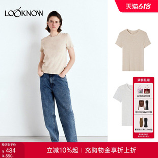 american vintage LOOKNOW26春季新品多色圆领短袖