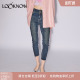 牛仔裤 玫瑰纽扣窄版 LAND设计师品牌LOOKNOW春夏新款 女