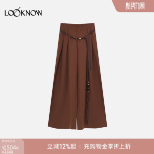 ZHI 褶裥阔腿裤 新款 女 LOOKNOW2025年秋季