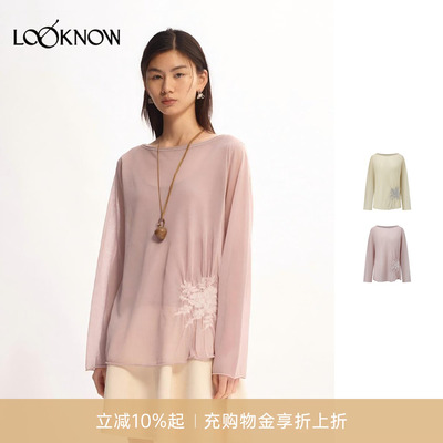 swaying X LOOKNOW设计师品牌26秋季新品一字领羊毛提花上衣
