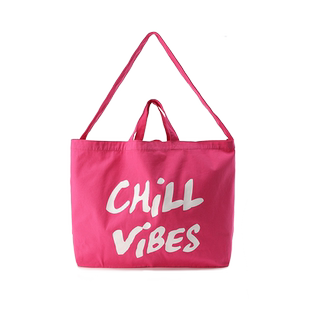 LOOKNOW设计师品牌春夏新款大号多色CHILL VIBES帆布袋