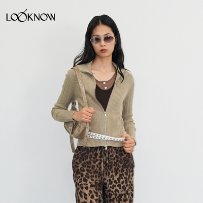 madeinormal X LOOKNOW2026秋冬双拉链高领针开衫设计师品牌女装