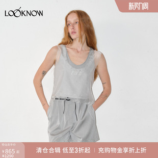 新款 LAND设计师品牌LOOKNOW2025春季 莱赛尔混纺透视背心
