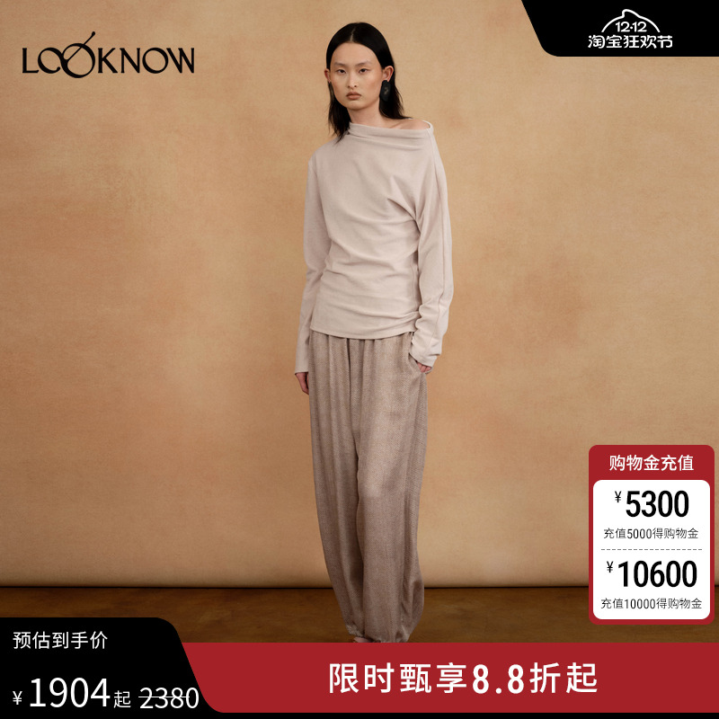 AUTI SEMINARIO设计师品牌LOOKNOW2025秋冬新款斜领宽松针织套装