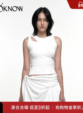 NACHE设计师品牌LOOKNOW2024春夏新款黑色无袖背心女