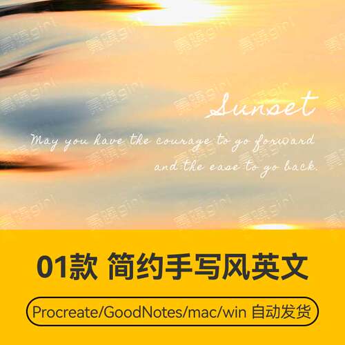 Procreate/Win/GoodNotes/Mac 简约手写风英文字体安装包自动发货