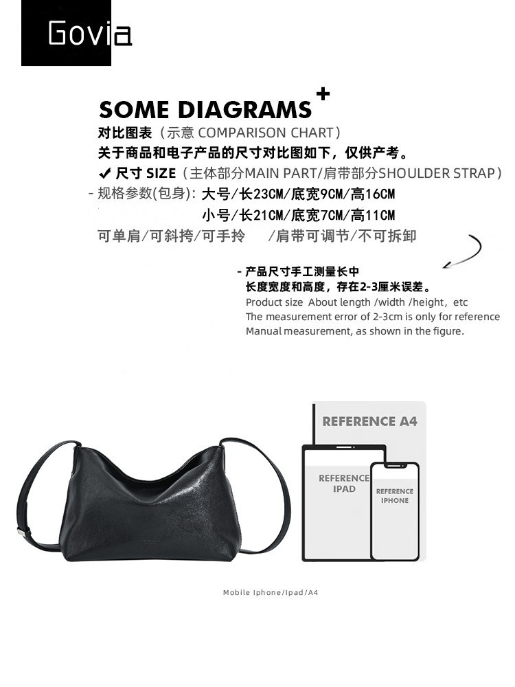 Sheepskin Leather Underarm Bag: Versatile 3-Way Carry - Taobao product photo 3