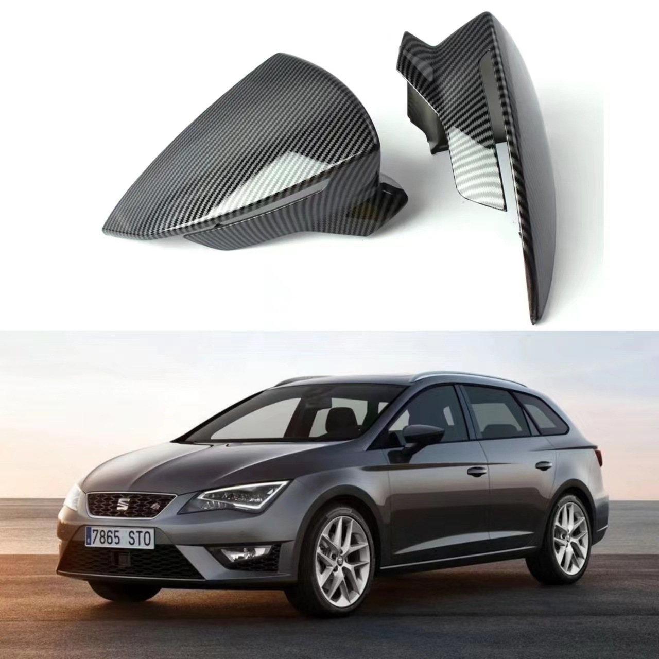 适用于西雅特seat leon伊比萨ibiza arona倒车镜盖后视镜外壳