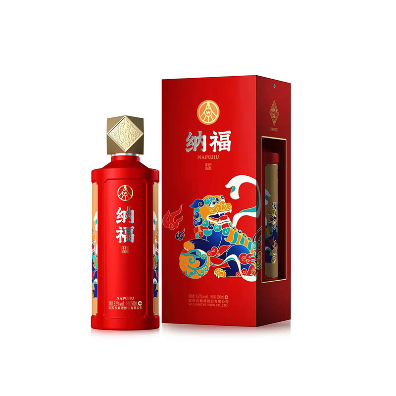 宜宾五粮浓香双狮纳福52度浓香型白酒 500ml*6瓶