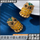 中古vintage猫头鹰耳坠新中式 复古立体水晶耳饰重工珐琅镶钻耳钉