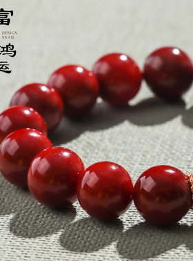 12mm天然红玛瑙手串女款和田玉本命年水晶红色手链女生小众饰品