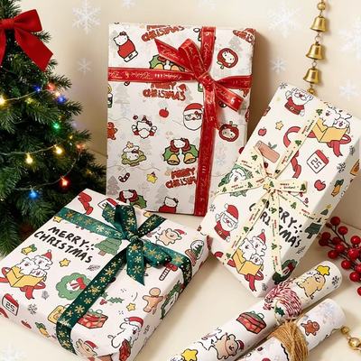 圣诞节礼物丝带和包装纸