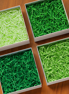 圣诞装饰条绿色拉菲草填充物飞机盒礼物盒子礼品盒礼盒碎纸丝批发