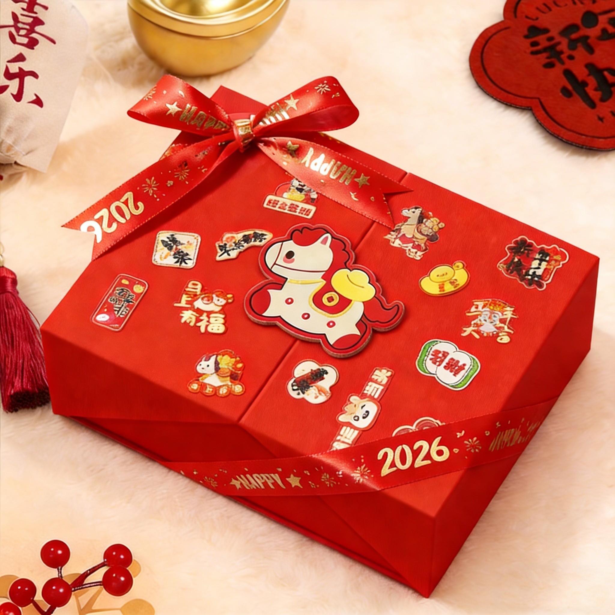 马年礼物盒生日礼盒空盒子年会小礼品盒春节包装盒情人节送男女生