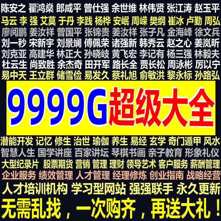 名师商学院讲座全集企业公司员工团队管理培训营销股权教程音视频