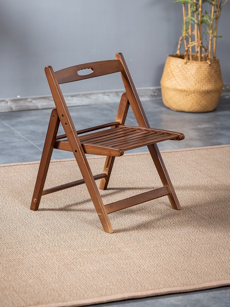 可折叠椅子家用实木餐厅客厅休闲靠背椅小凳子便携式庭院户外椅子