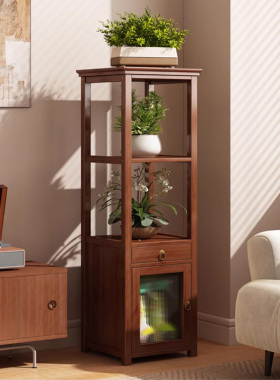 沙发边几角几小桌子新中式客厅室内电视边柜茶几花架花盆置物架子