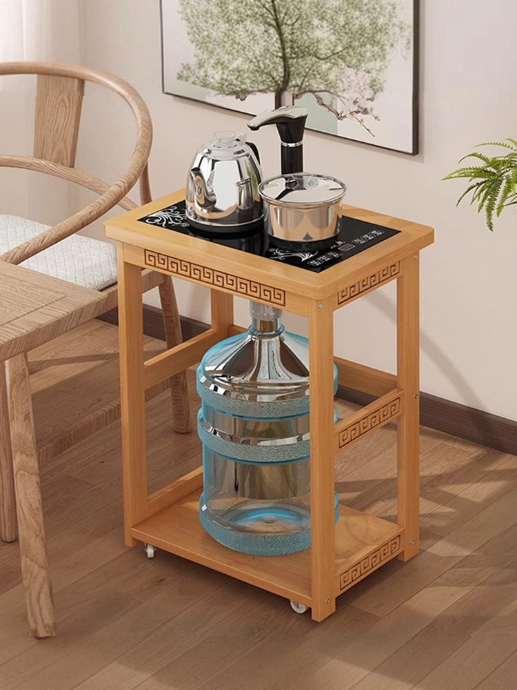 可移动小茶台家用茶桌侧边柜茶几泡茶车小型烧水壶一体茶水柜架子