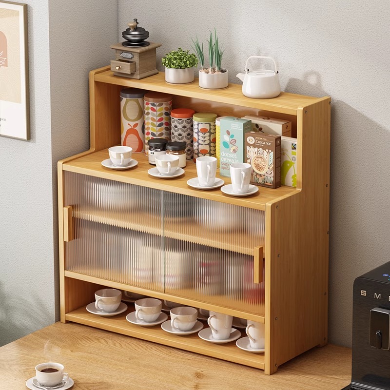 桌面水杯架子餐边柜家用防尘多层茶杯收纳柜展示架咖啡水杯置物架