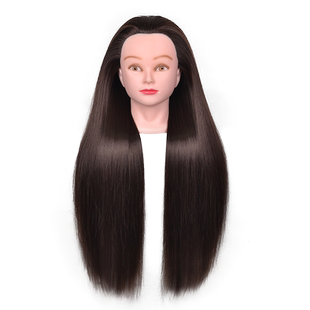 假发头模化妆师练习假人头模型盘发编发可烫卷模特头真发公仔模具