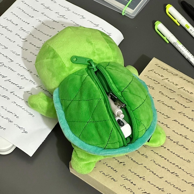 乌龟笔袋高颜值ins风中小学生大容量小众不撞款卡通毛绒绒文具盒