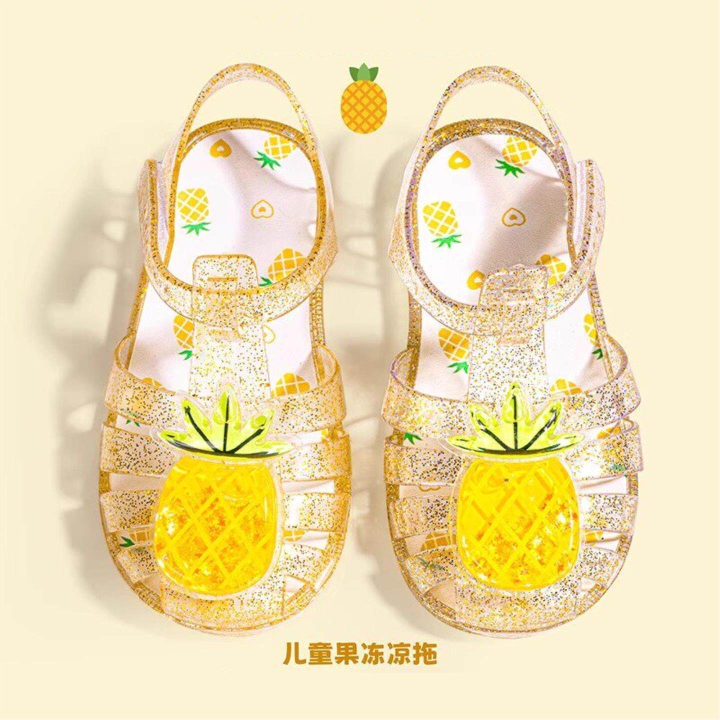 女童凉鞋夏季2026新款儿童果冻公主鞋女孩外穿洋气百搭防水水晶鞋