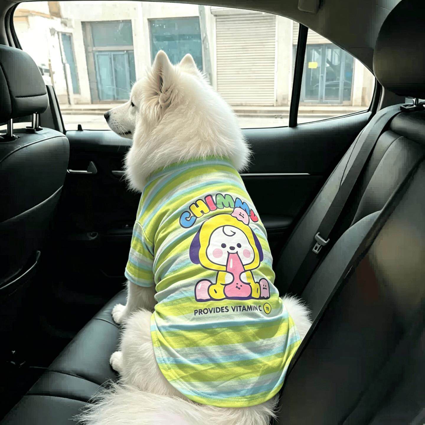 狗狗衣服夏凉凉衣金毛萨摩耶睡衣中大型犬条纹T恤背心空调家居服