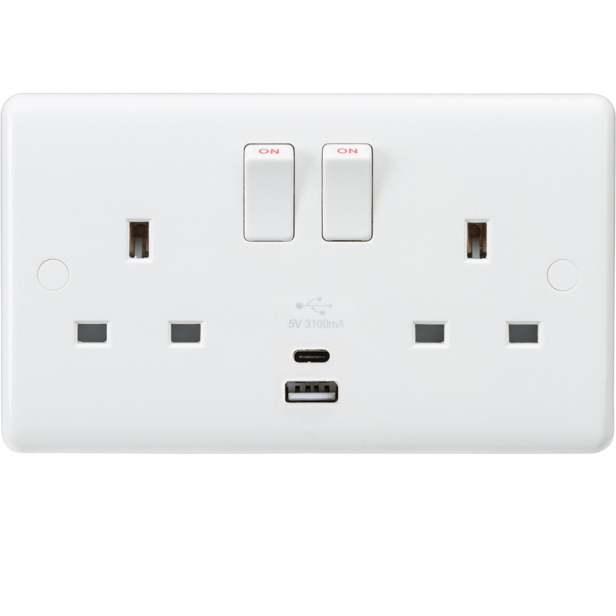 英标英式英规插座 2 GANG SWITCHED SOCKET USB TYPE A + TYPE C