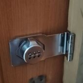 抽屉锁密码 锁插销门栓小型防盗门扣卡扣房门家用免打孔办公室搭扣