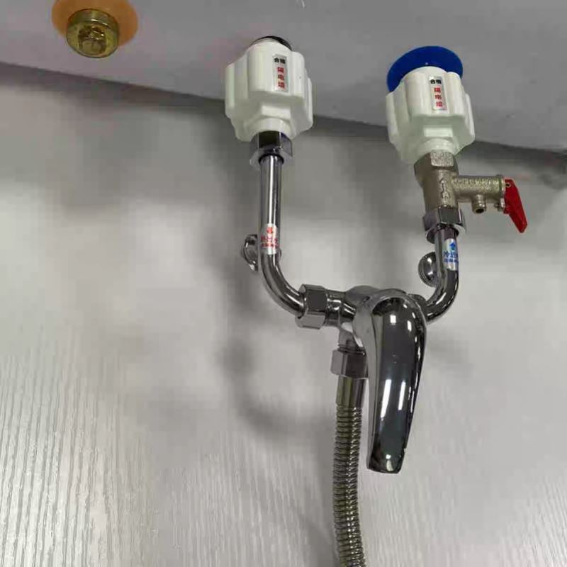 电热水器水龙头混合开关U型混水阀开关阀明装全铜配件淋浴冷热
