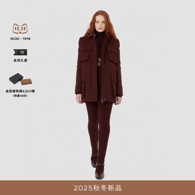 MaxMara 2025秋冬新品女装骆驼绒单排扣西装外套1046245306