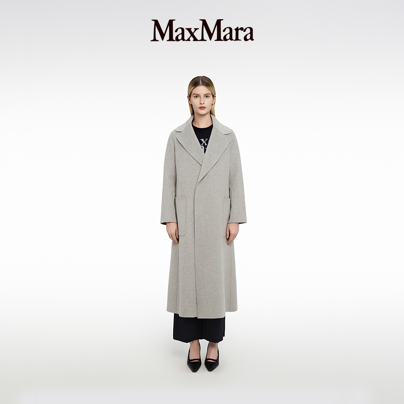 【臻选礼遇】MaxMara 2025春夏女装绵羊毛系带大衣外套9011075106
